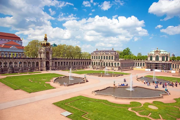 View of the complex Zwinger in Dresden. Saxony, Germany, Europe. — Stock Photo, Image