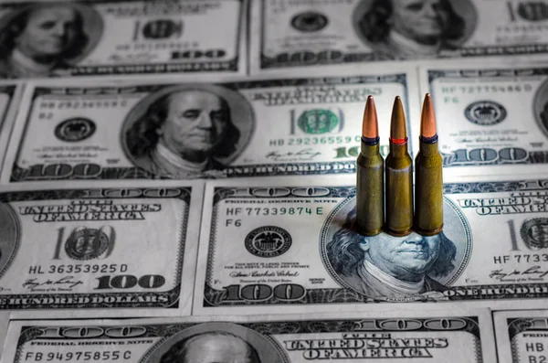 Balas Billetes Como Símbolo Conflictos Militares Mundo — Foto de Stock