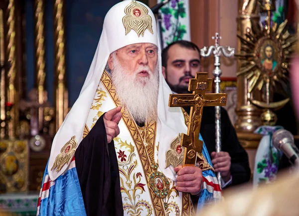 Ternopil, UKRAINE ��� De��. 18, 2018: Honorary Patriarch of the — Stock Photo, Image