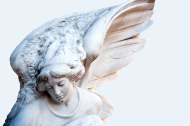 Antik heykel anjinin bir parçası. Üzüntünün sembolü, aşk, invis