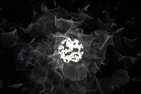 Soyutlama, beyaz çember, boşanmalar, çizgiler, yansıma, siyah arkaplan