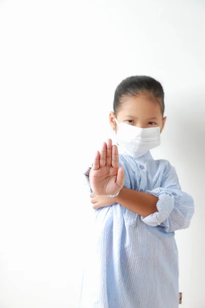 Dziewczynka Masce Ochrony Pyłu Wirusa Bakterii Ochrona Przed Rozpyloną Śliną — Zdjęcie stockowe