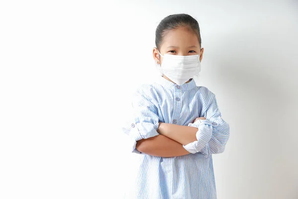 Девочка Носит Маску Защиты Пыли Вечера Вирус Бактерии Защита Слюны — стоковое фото
