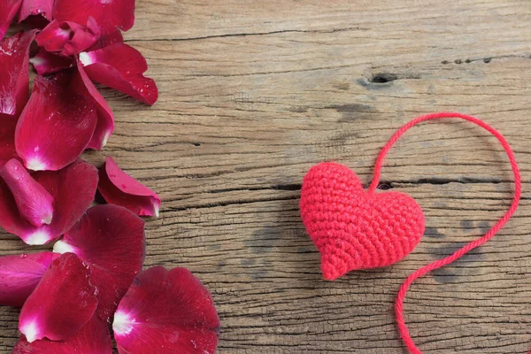 Corazón Amor Sobre Fondo Madera Concepto Tarjeta San Valentín — Foto de Stock