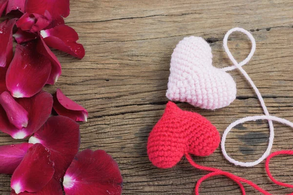Corazón Amor Sobre Fondo Madera Concepto Tarjeta San Valentín — Foto de Stock