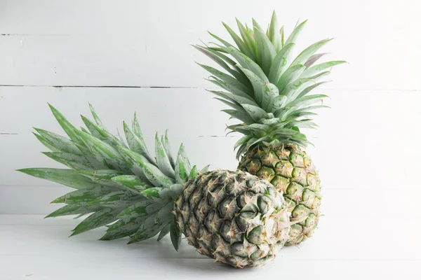 Two Pineapple White Background Copy Space — Stock Photo, Image