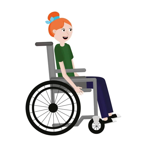 A rapariga na cadeira de rodas. Menina com deficiência . —  Vetores de Stock