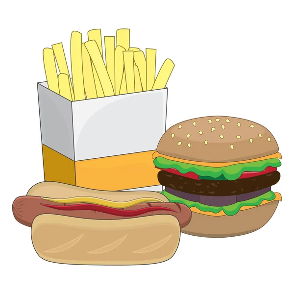 Isolated illustration of fast food for posters, menus, web and fast food icon. — Stock Vector