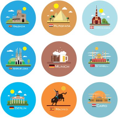 Bir turist kasaba ayarlayın. Seyahat ve Turizm yerleri