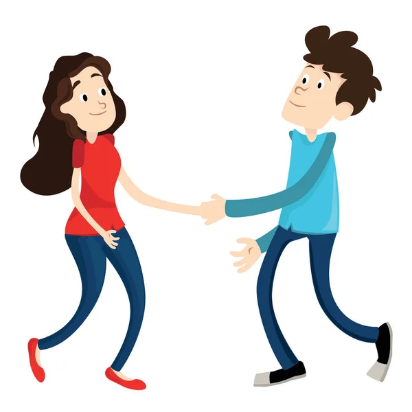 Erkek ve kadın el sallamak — Stok Vektör