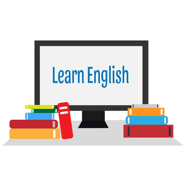 Ensino de línguas estrangeiras online — Vetor de Stock