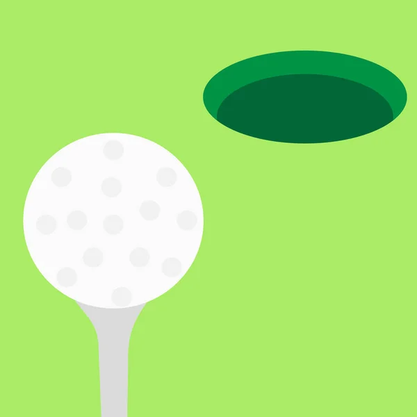 Pelota de golf cerca de Hole — Vector de stock