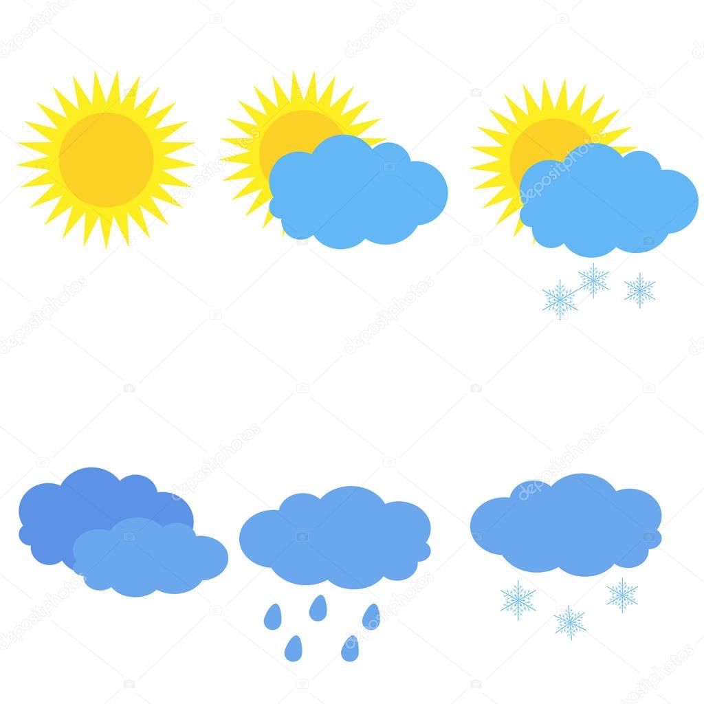 Modern weather icons set.