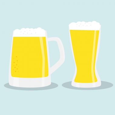 İki bardak bira renk.