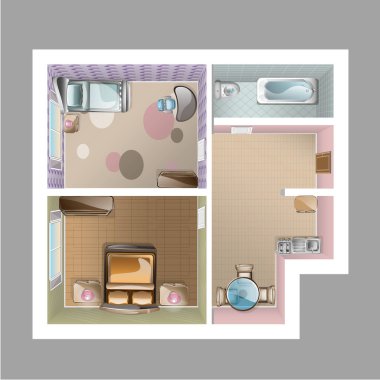 Modern grafik daire Üstten Görünüm