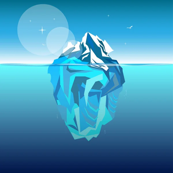 Eisberg im Meerwasser — Stockvektor