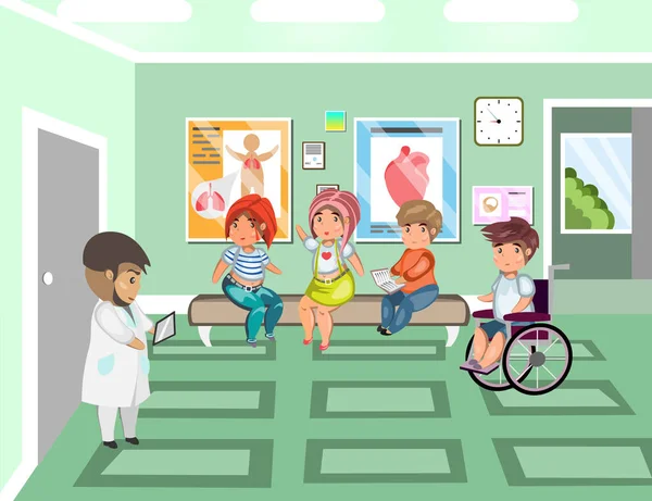 Hastalığı hastaların hastanede doktorların bekleme odasında