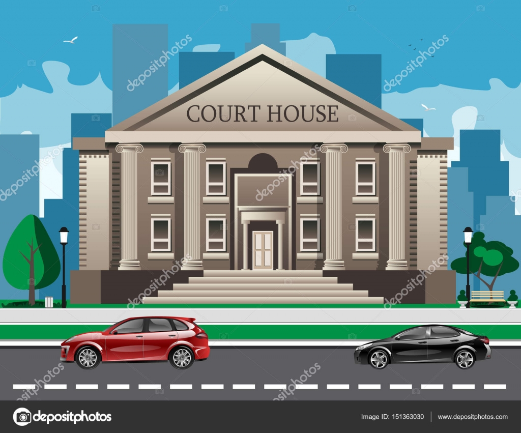 Front view of court house Stock Illustration by ©sasha zerg #151363030