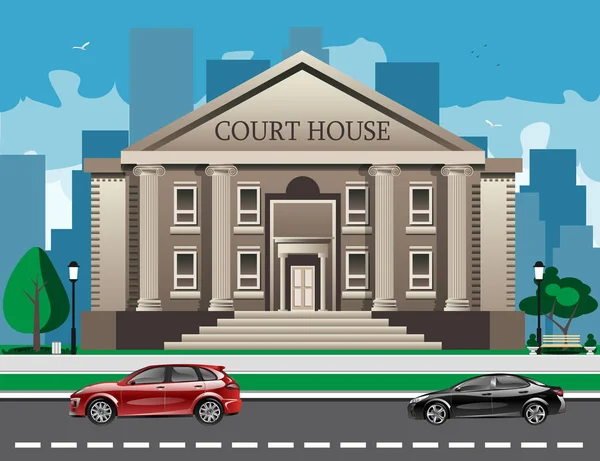 Front view of court house. — Stock Vector