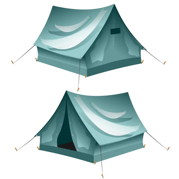 Set tenda cartone animato isolato . — Vettoriale Stock
