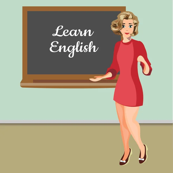Inglese insegnante donna . — Vettoriale Stock