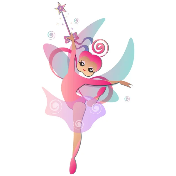 Fairy with magic stick — Stock Vector