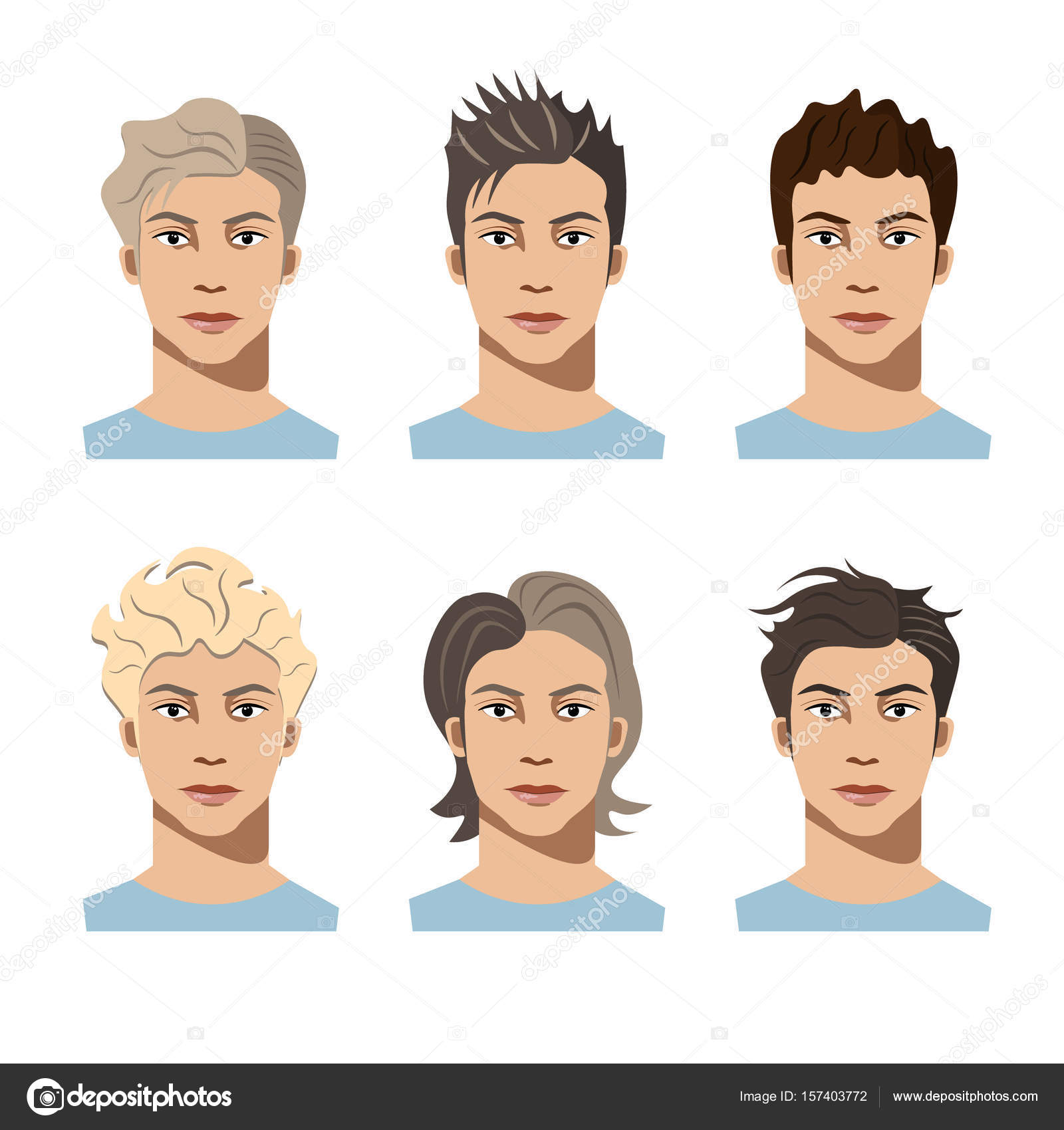 Set different hair style young men Stock Vector Image by ©sasha_zerg #157403772 Set different hair style young men Stock Vector Image by ©sasha_zerg #157403772