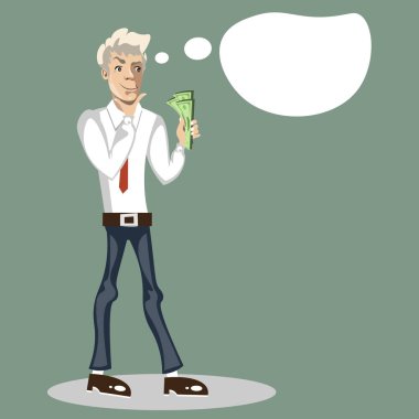 Adam nerede para harcamak için olduğunu düşünüyor.