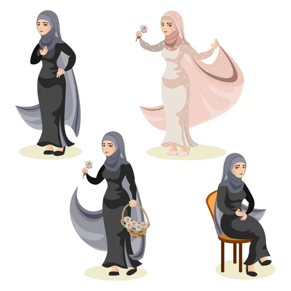 アラブの女性の多様なセット — ストックベクタ
