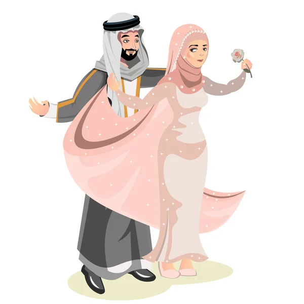 イスラム教徒の結婚式新郎新婦 — ストックベクタ