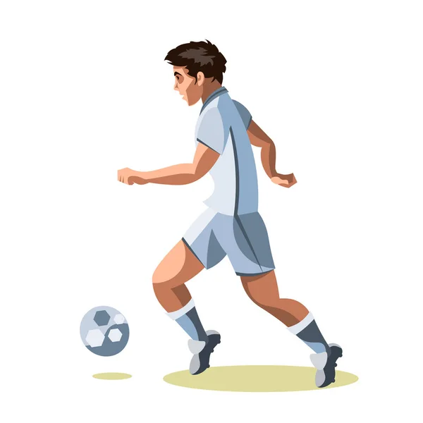 Jugador de fútbol de tiro rápido una pelota . — Vector de stock