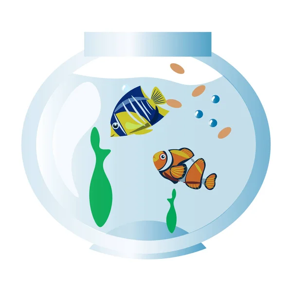 Fishes in aquarium. — Stock Vector