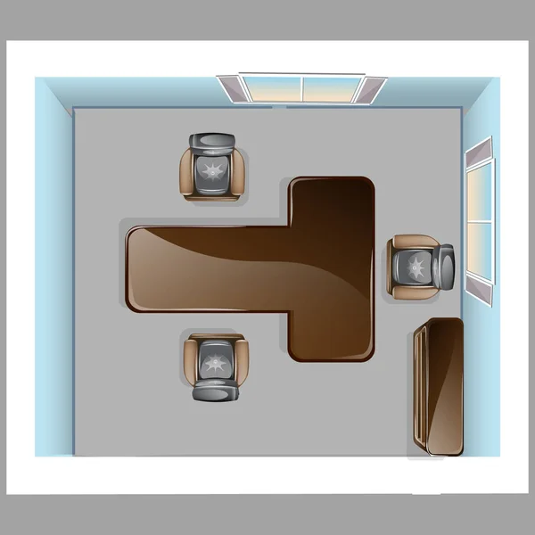 Conference room top view — Stock Vector