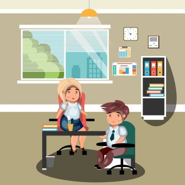 Erkek ve kadın büroda.