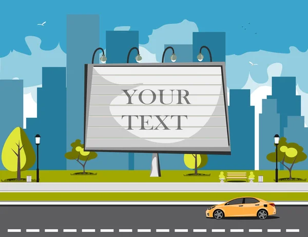 Stor tomt urban billboard med kopiera utrymme text — Stock vektor