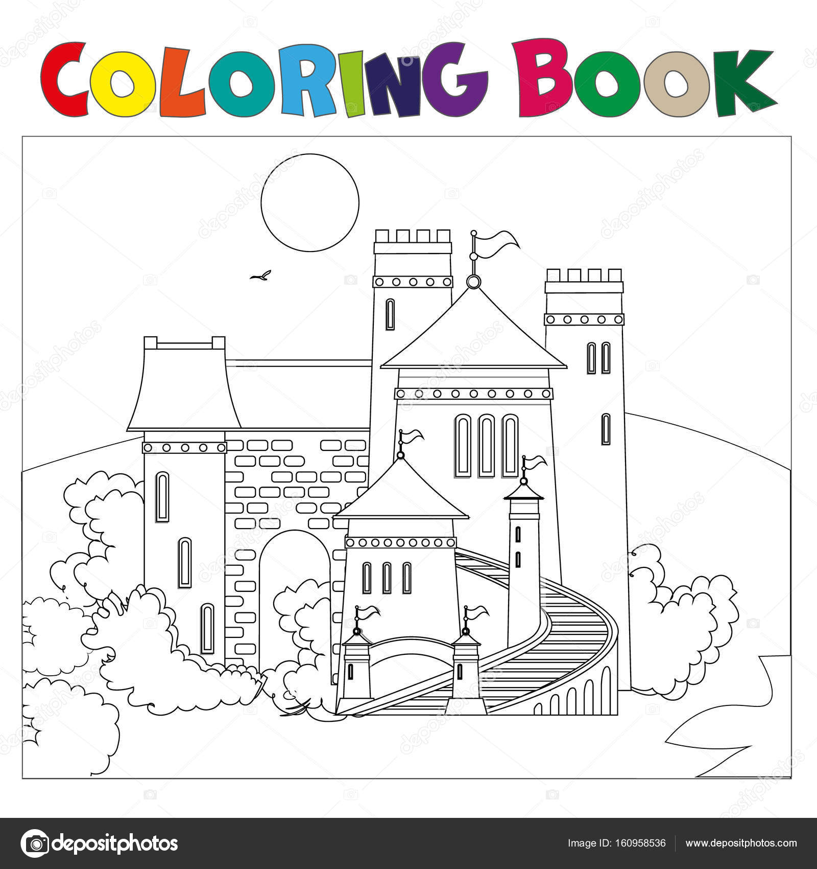 Coloring book with castle — Stock Vector © sasha_zerg #160958536
