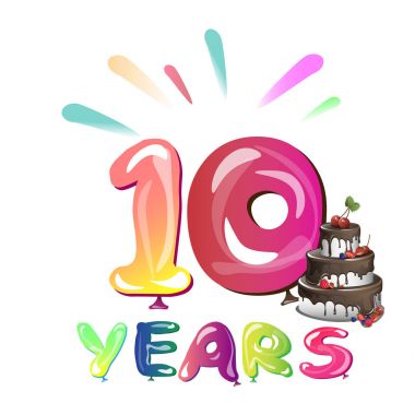 The tenth anniversary. clipart