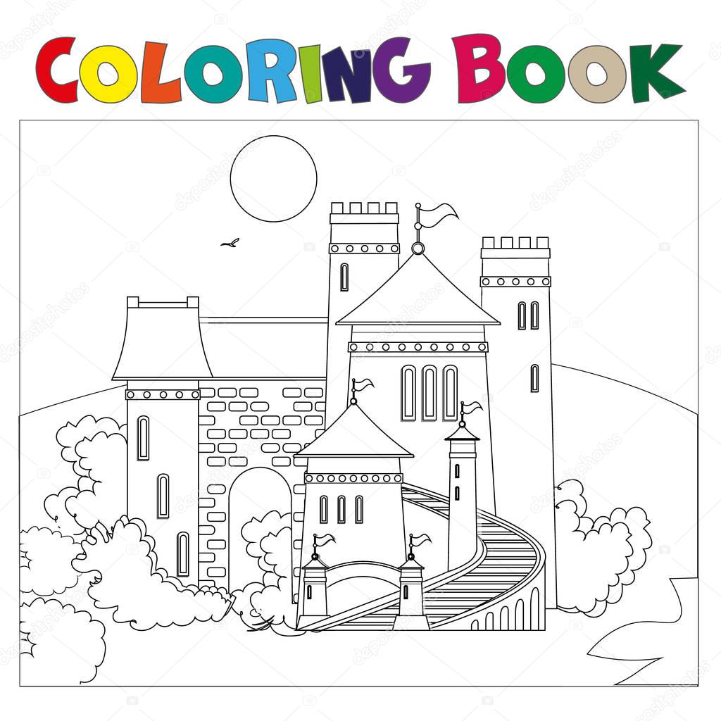 Coloring book with castle