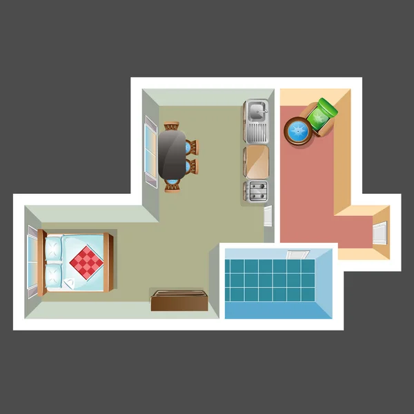 Apartment floor plan. — Stock Vector