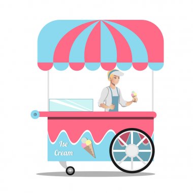 Dondurma kiosk yaz arabası Pazar