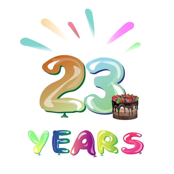Feliz aniversario 23 años — Archivo Imágenes Vectoriales