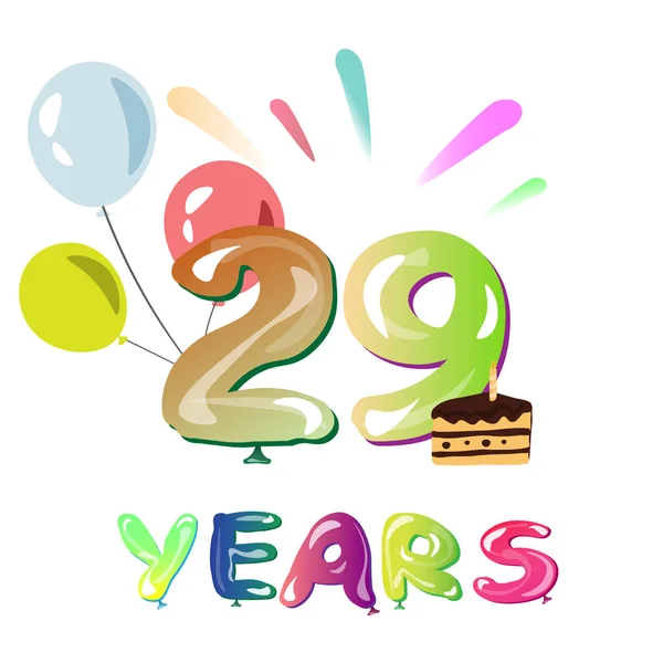 Buon anniversario 29 anni — Vettoriale Stock