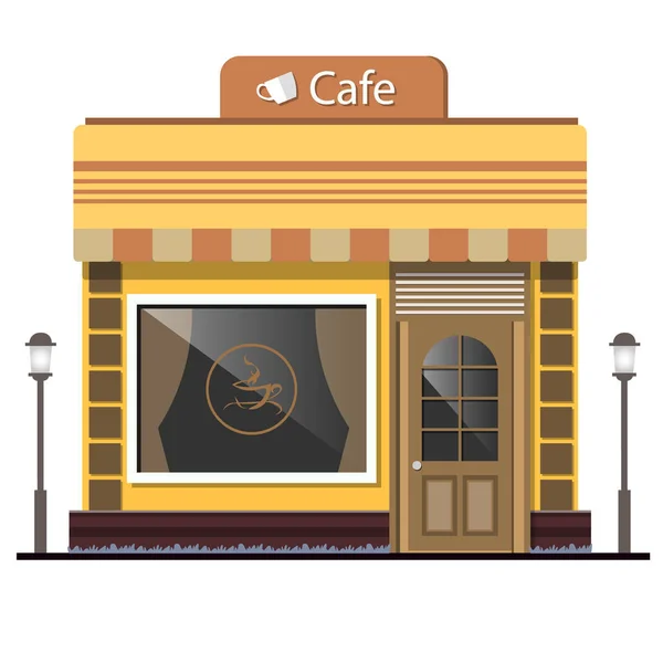 Café Street. Concepto de diseño plano . — Vector de stock