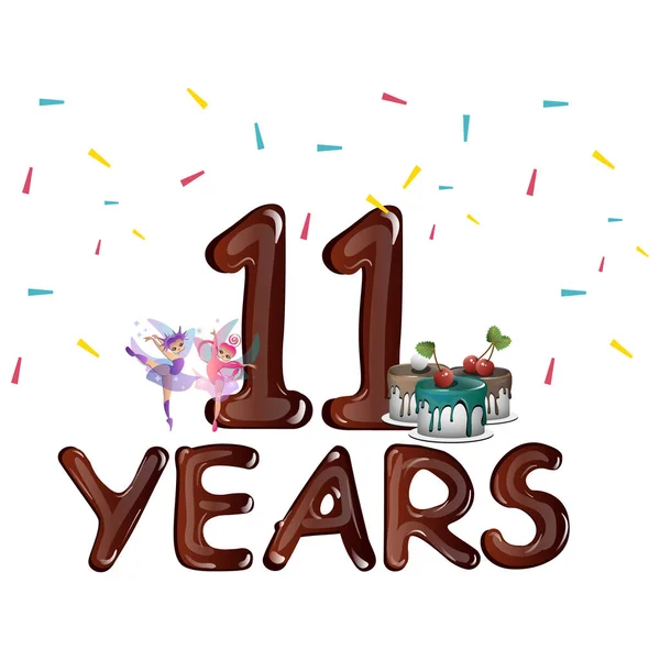 Happy 19th Birthday Bokeh Vector Background with cake