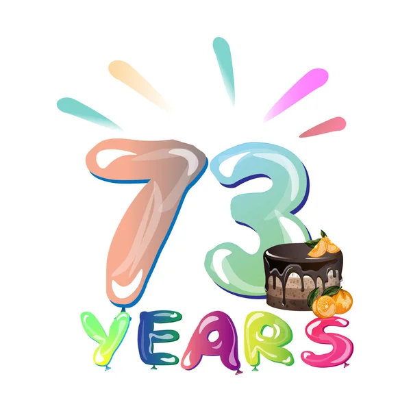73 ans célébration carte de vœux anniversaire . — Image vectorielle