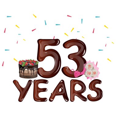 53 yaş doğum günü tasarım için tebrik kartları