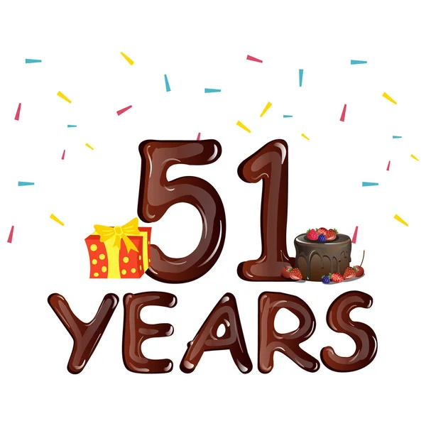 51 lat z życzeniami — Wektor stockowy
