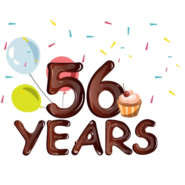 生日快乐五十六个 56 年 — 图库矢量图片