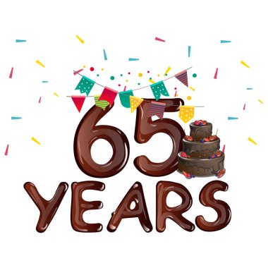 Yıldönümü Kartı 65 yıldönümü şablon tasarımı