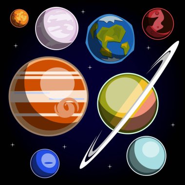 Güneş sistemi gezegenler ile ayarla